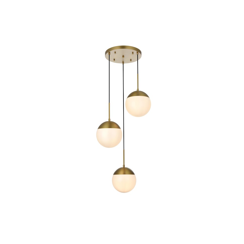 Eclipse 18 Inch Pendant Frosted White Shade in Satin Gold. Picture 1
