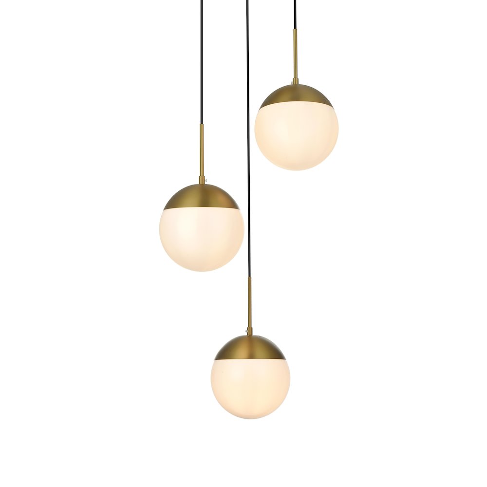 Eclipse 18 Inch Pendant Frosted White Shade in Satin Gold. Picture 3