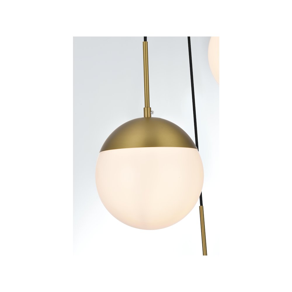 Eclipse 18 Inch Pendant Frosted White Shade in Satin Gold. Picture 4