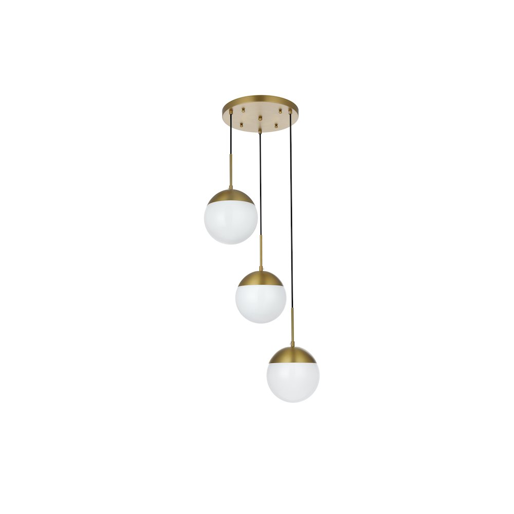 Eclipse 18 Inch Pendant Frosted White Shade in Satin Gold. Picture 7