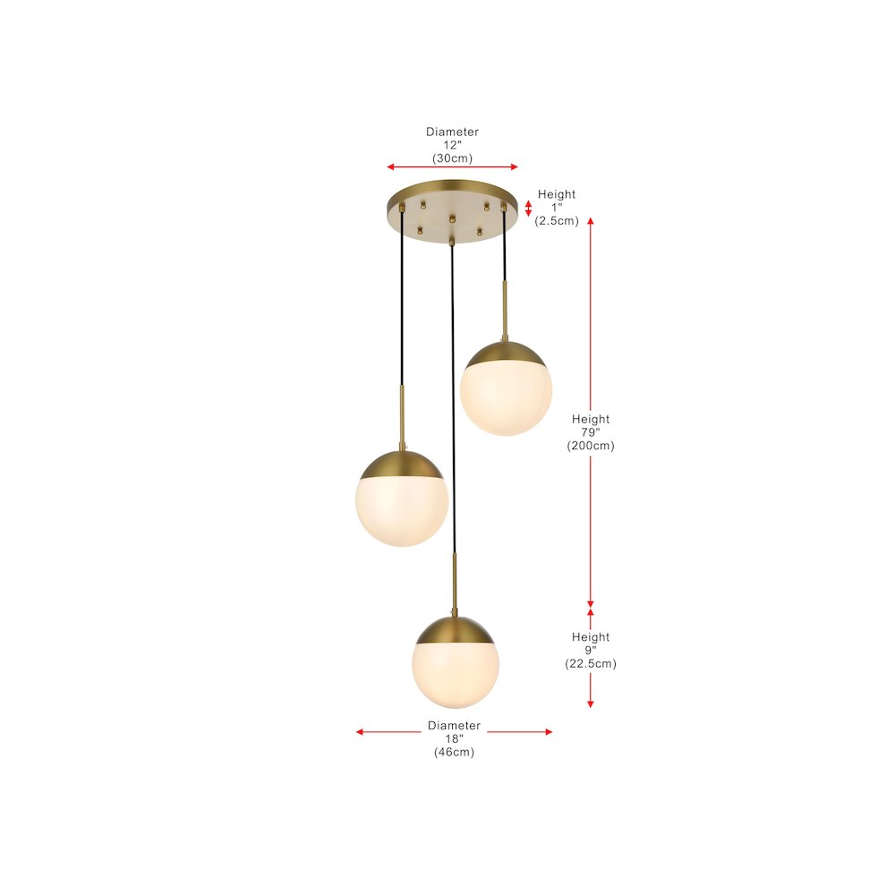 Eclipse 18 Inch Pendant Frosted White Shade in Satin Gold. Picture 8