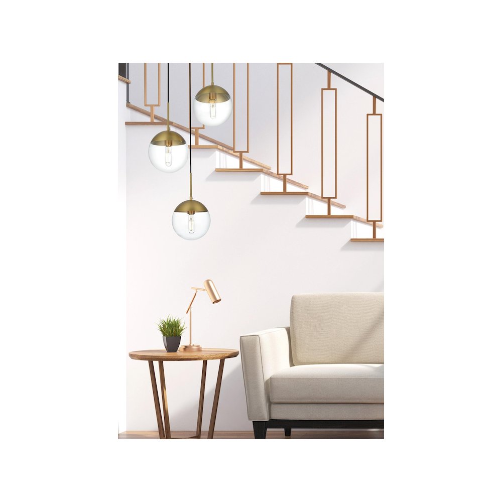 Eclipse 18 Inch Pendant Clear Shade in Chrome. Picture 9