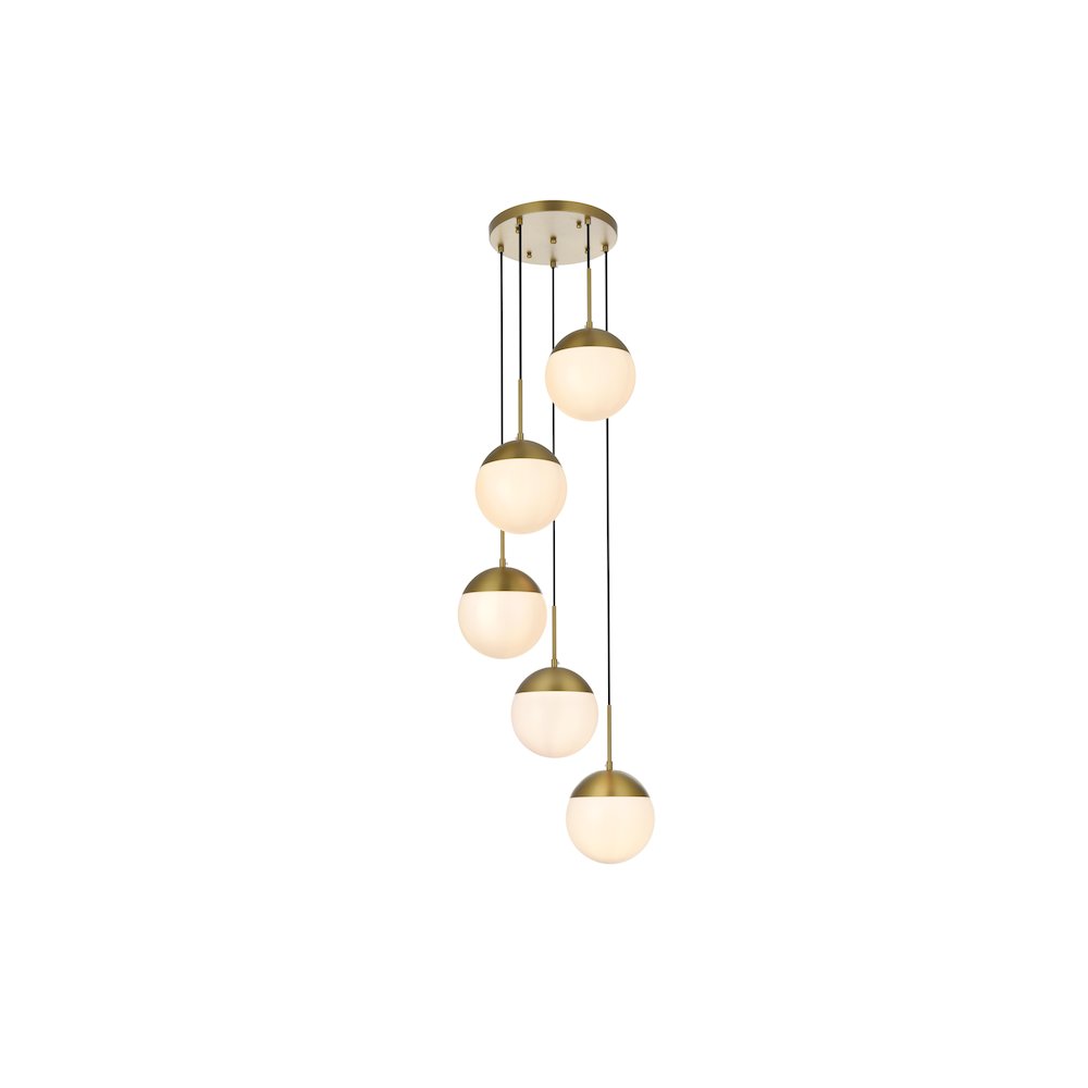 Eclipse 18 Inch Pendant Frosted White Shade in Satin Gold. Picture 1