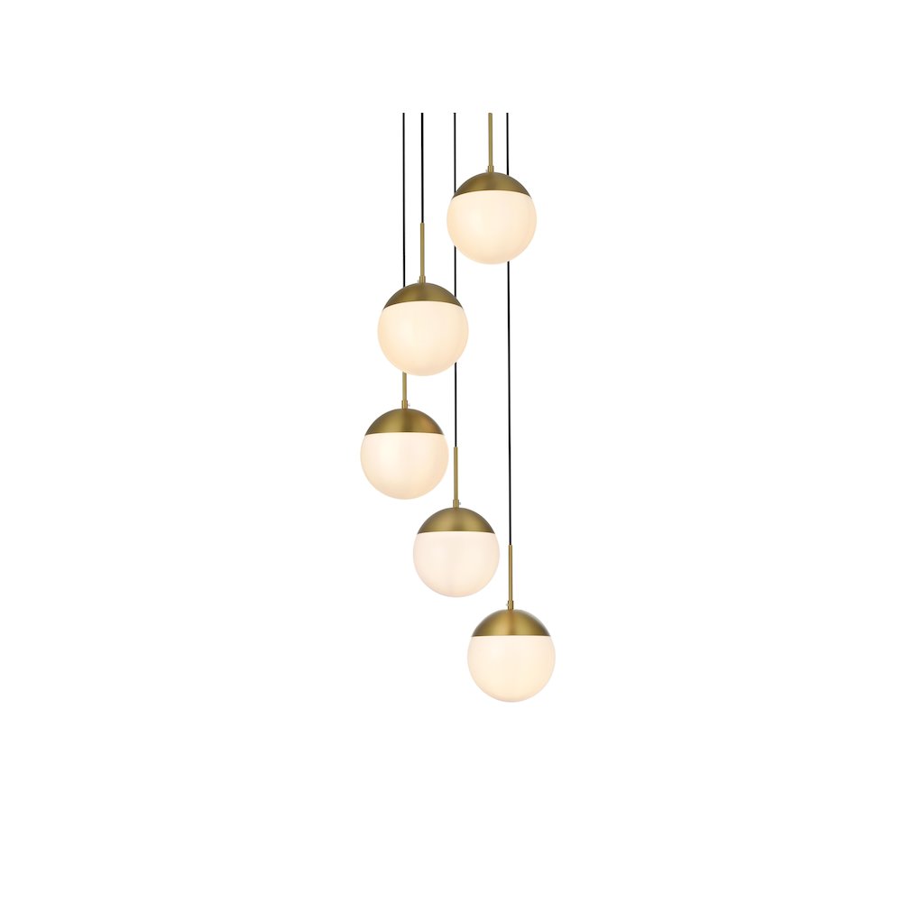 Eclipse 18 Inch Pendant Frosted White Shade in Satin Gold. Picture 3