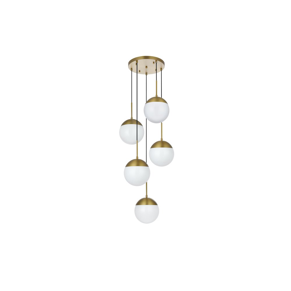 Eclipse 18 Inch Pendant Frosted White Shade in Satin Gold. Picture 7