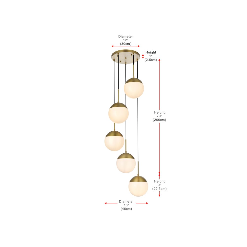 Eclipse 18 Inch Pendant Frosted White Shade in Satin Gold. Picture 8