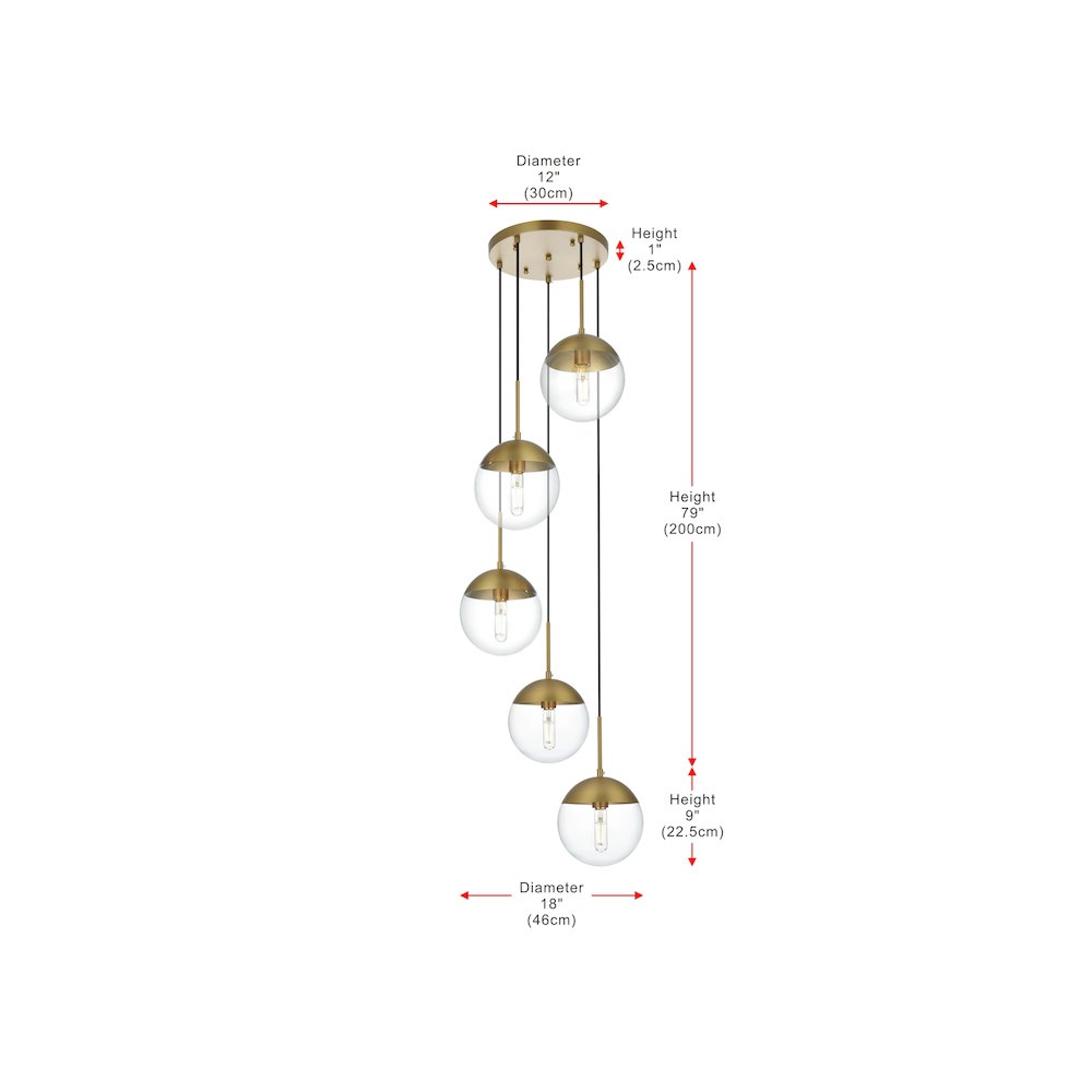 Eclipse 18 Inch Pendant Clear Shade in Chrome. Picture 8