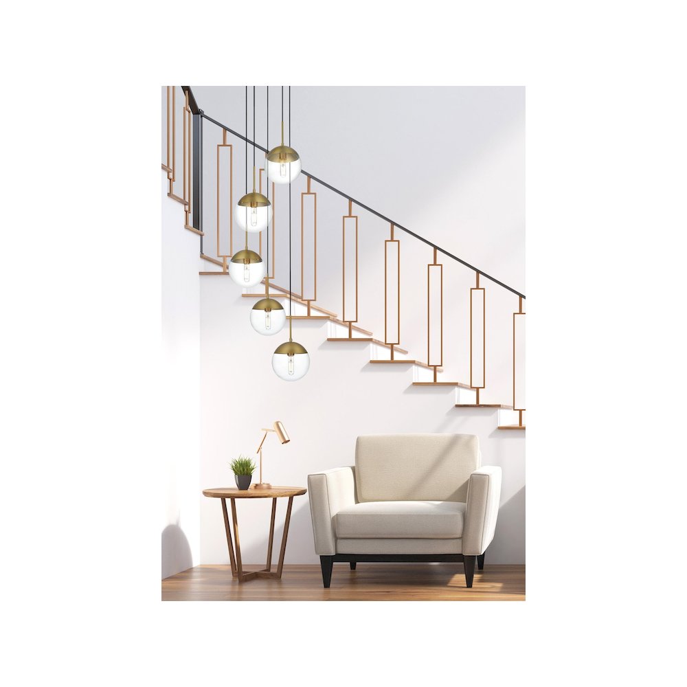 Eclipse 18 Inch Pendant Clear Shade in Chrome. Picture 9