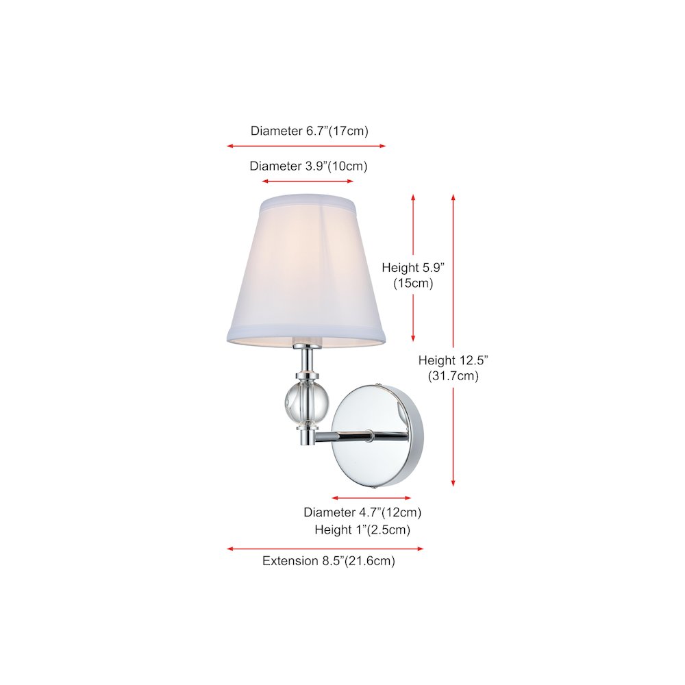 Bethany 7 inch Wall Sconce in Chrome. Picture 7