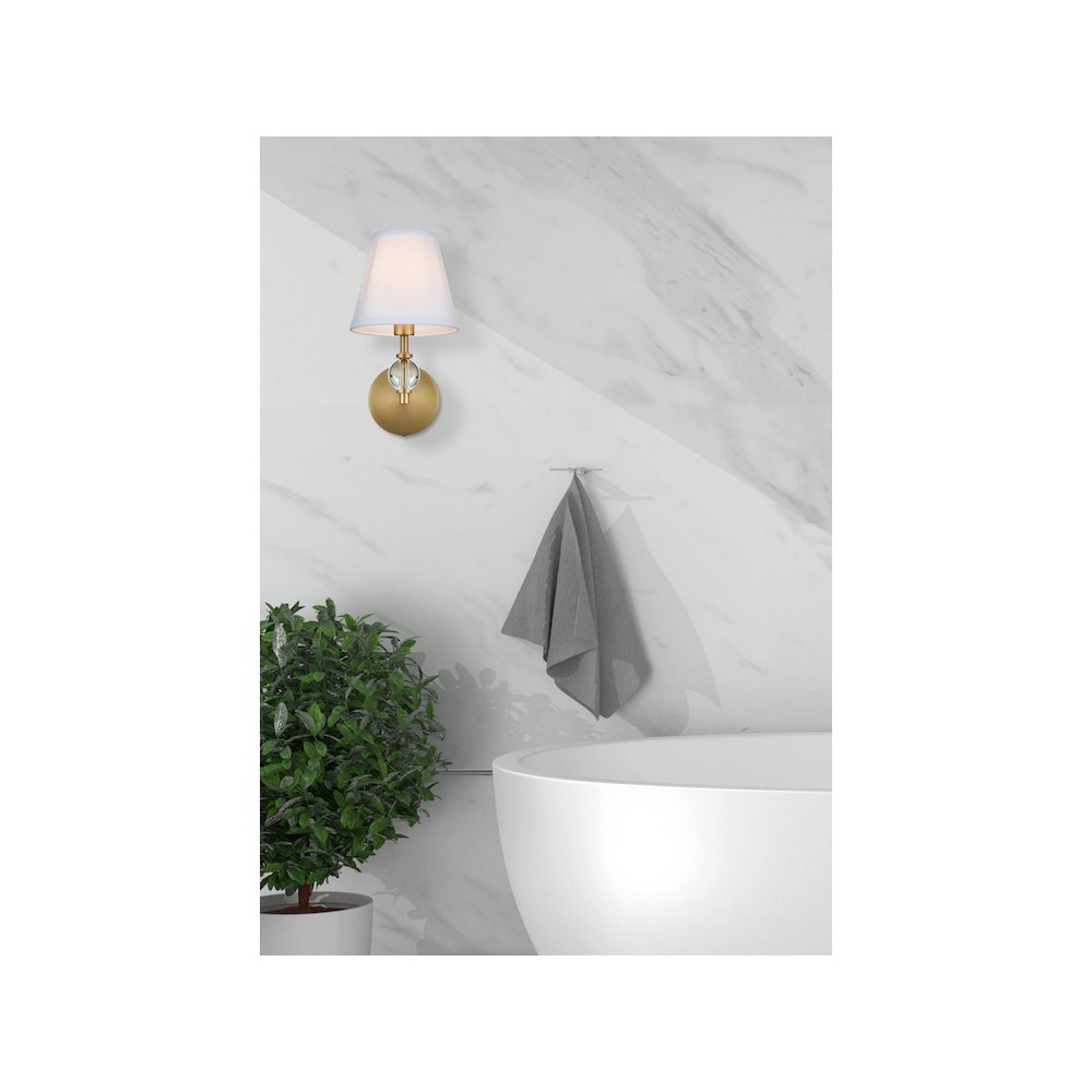Bethany 7 inch Wall Sconce in Satin Gold. Picture 2