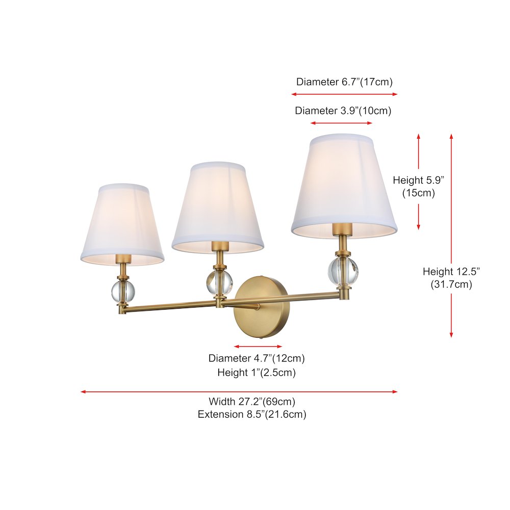 Bethany 27 inch Wall Sconce in Satin Gold. Picture 7
