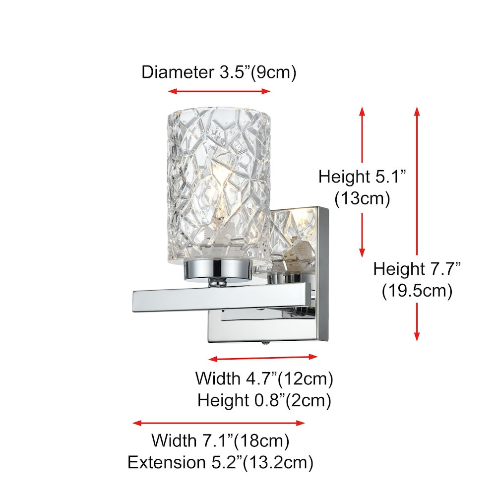 Cassie 7 inch Wall Sconce in Chrome. Picture 7