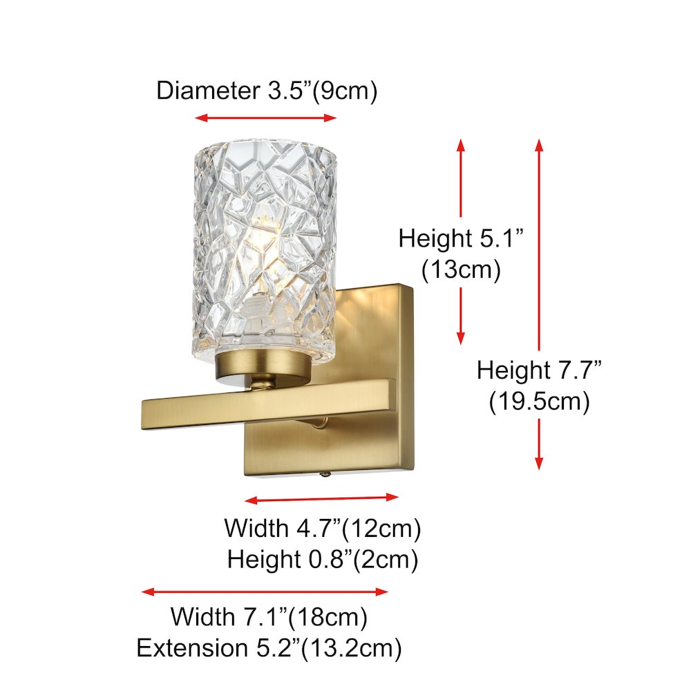 Cassie 7 inch Wall Sconce in Satin Gold. Picture 7