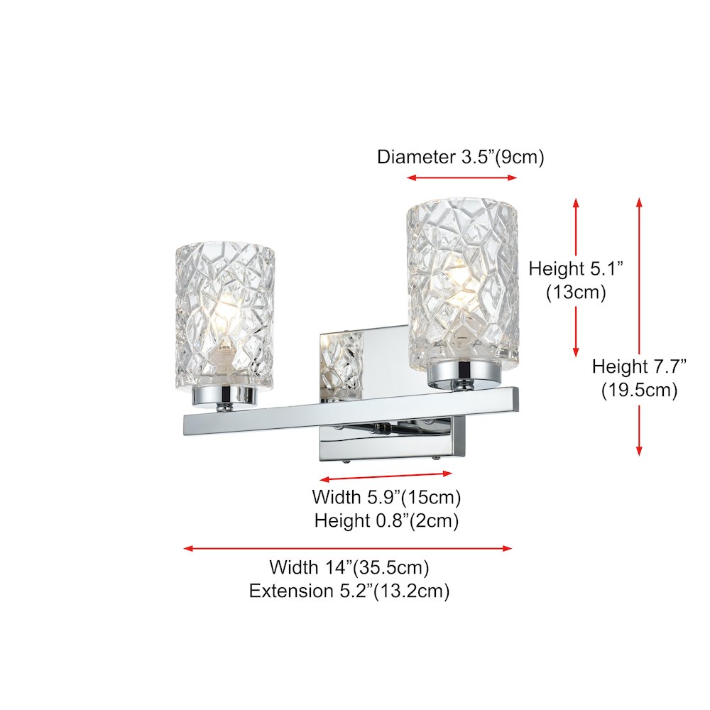 Cassie 14 inch Wall Sconce in Chrome. Picture 7