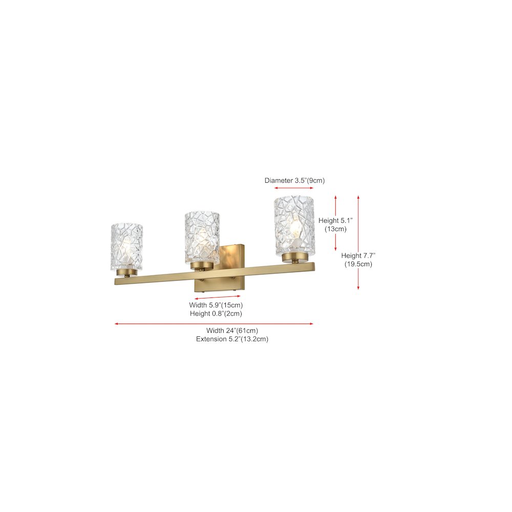 Cassie 24 inch Wall Sconce in Satin Gold. Picture 7