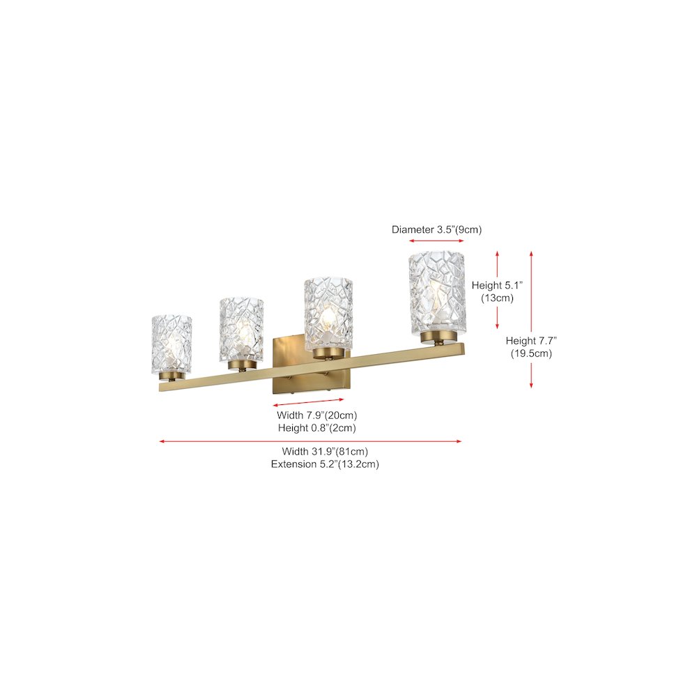 Cassie 31 inch Wall Sconce in Satin Gold. Picture 7