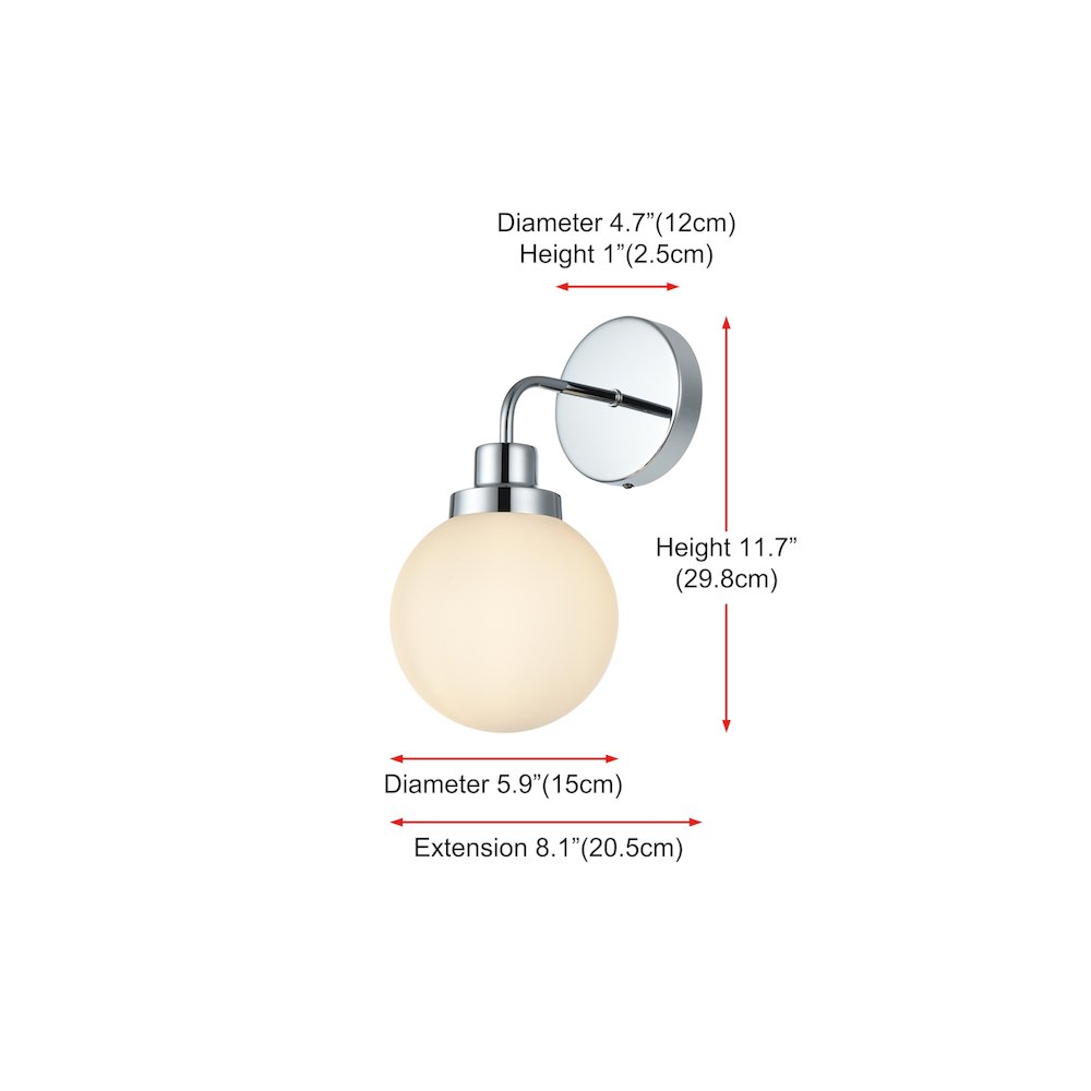 Hanson 6 inch Wall Sconce in Chrome. Picture 7