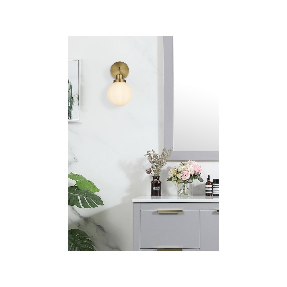 Hanson 6 inch Wall Sconce in Satin Gold. Picture 2