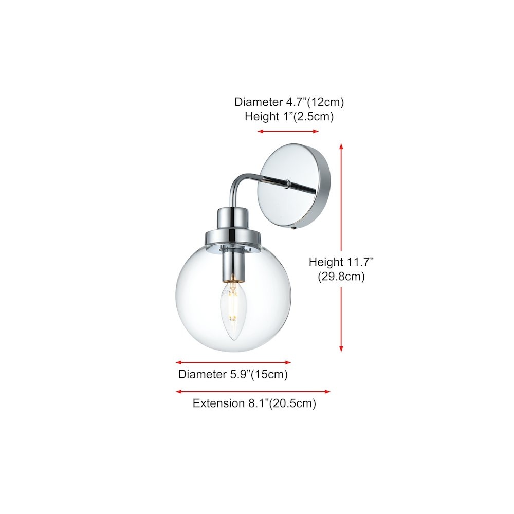 Hanson 6 inch Wall Sconce in Chrome. Picture 7