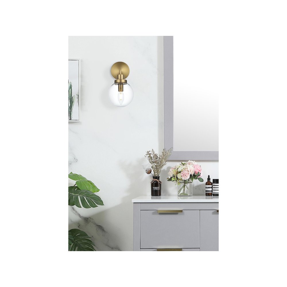 Hanson 6 inch Wall Sconce in Satin Gold. Picture 2