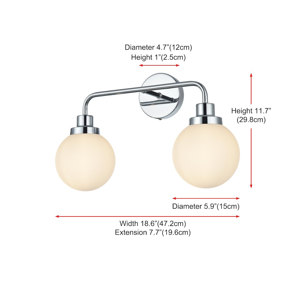 Hanson 19 inch Wall Sconce in Chrome. Picture 7