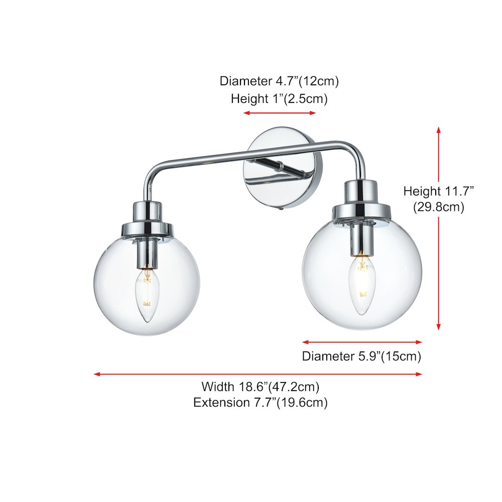 Hanson 19 inch Wall Sconce in Chrome. Picture 7