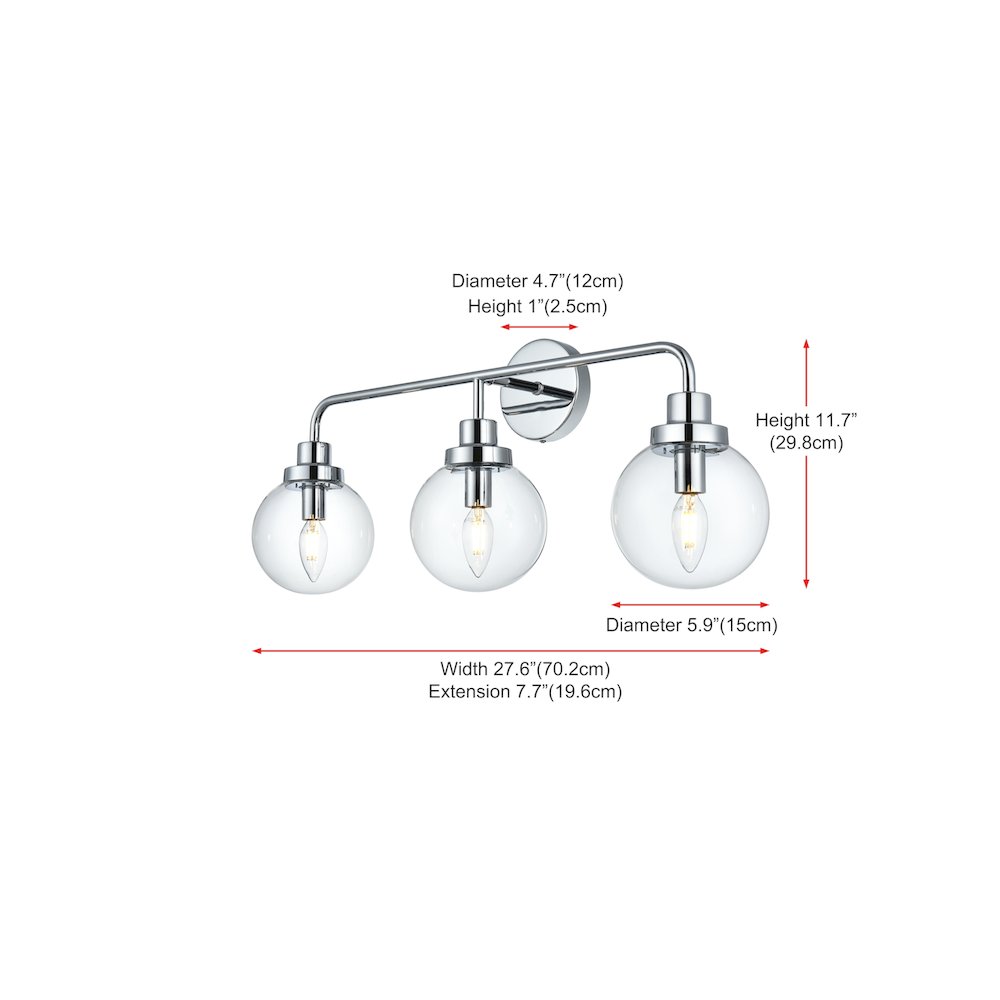 Hanson 28 inch Wall Sconce in Chrome. Picture 7