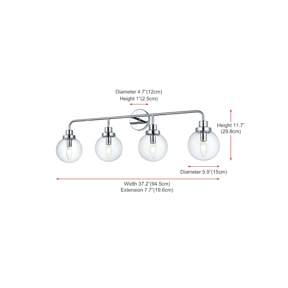 Hanson 37 inch Wall Sconce in Chrome. Picture 7