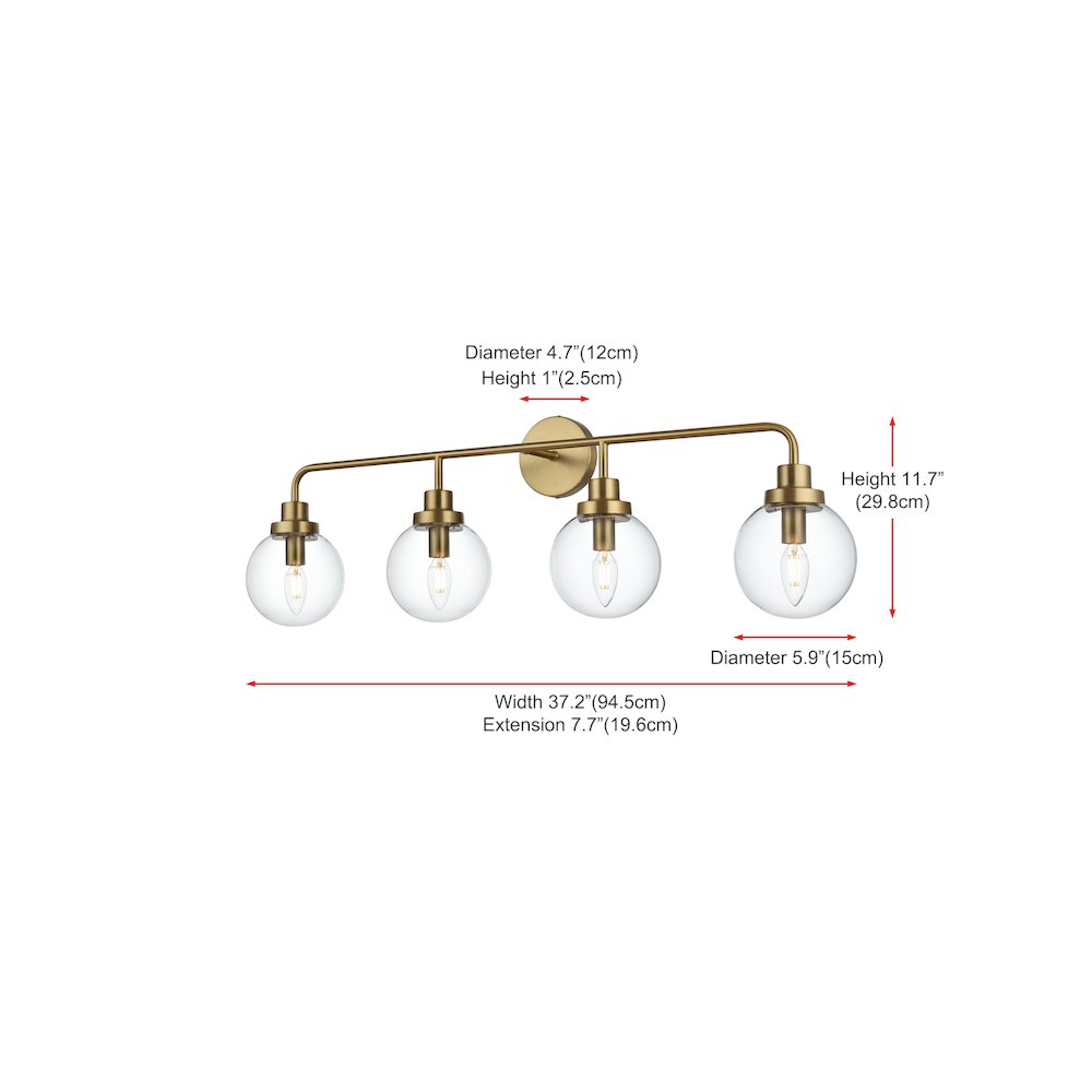 Hanson 37 inch Wall Sconce in Satin Gold. Picture 7