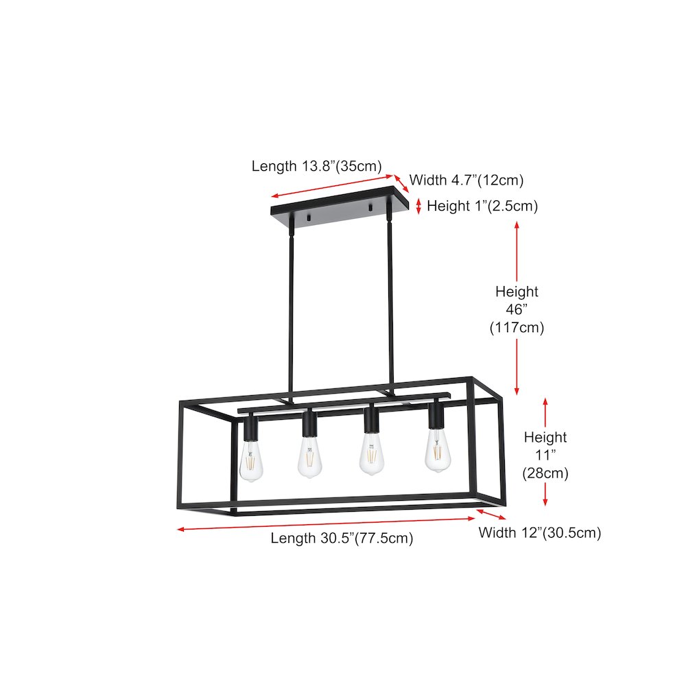 Judah 30.5 inch Pendant in Black. Picture 8