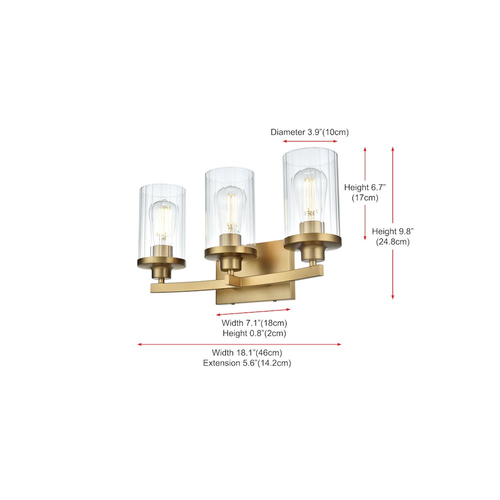 Thane 18 inch Wall Sconce in Satin Gold. Picture 7