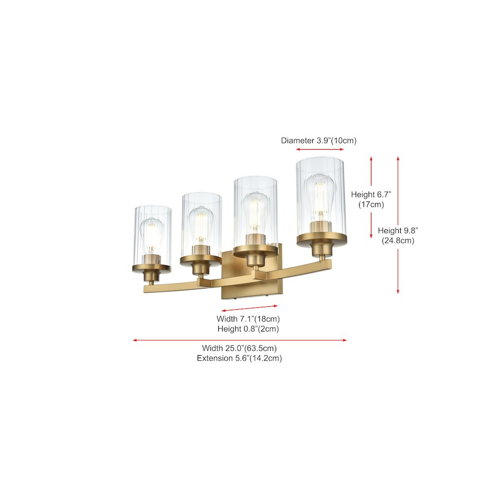 Thane 25 inch Wall Sconce in Satin Gold. Picture 7