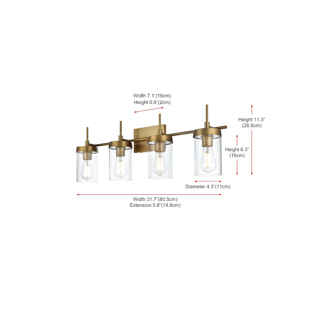 Taryin 32 inch Wall Sconce in Satin Gold. Picture 7