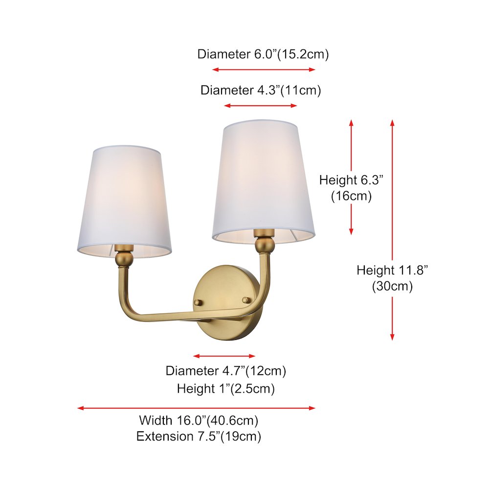 Senna 16 inch Wall Sconce in Satin Gold. Picture 7