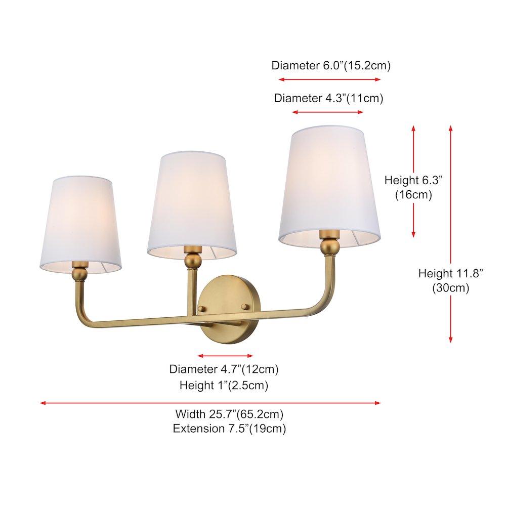 Senna 26 inch Wall Sconce in Satin Gold. Picture 7