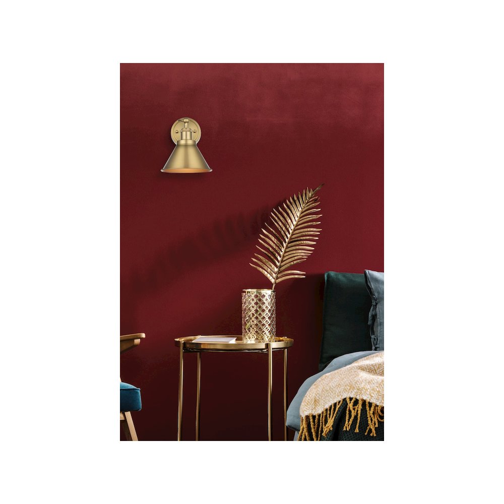 Vaman 7 inch Wall Sconce in Satin Gold. Picture 2