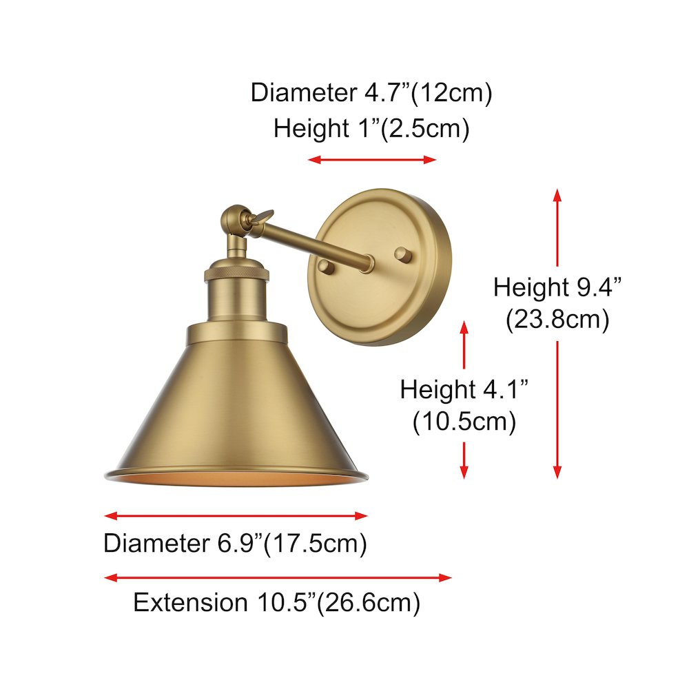 Vaman 7 inch Wall Sconce in Satin Gold. Picture 7