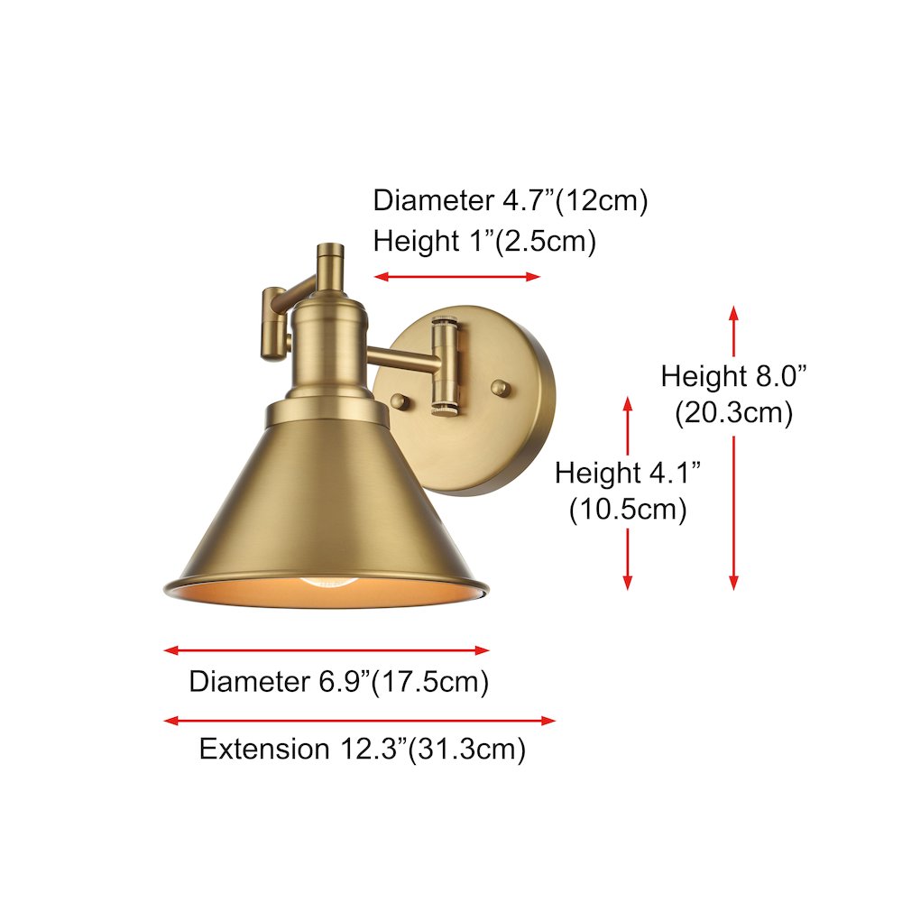 Varden 7 inch Wall Sconce in Satin Gold. Picture 7