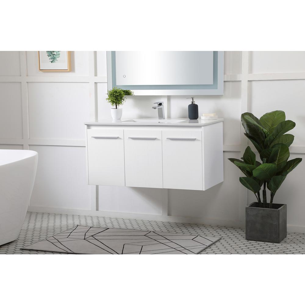 40 inch  Single Bathroom Floating Vanity in White. Picture 2
