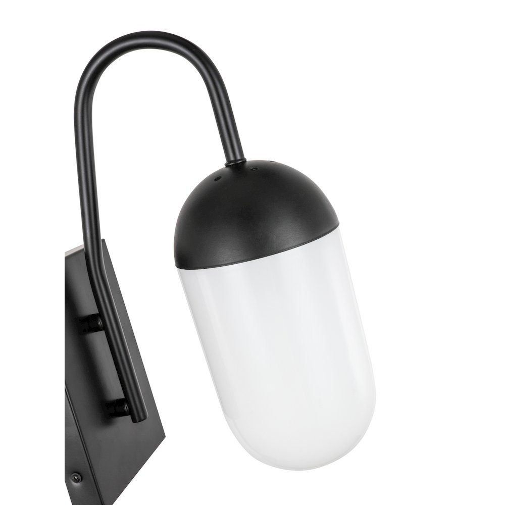 Kace 1 Light Black And Frosted White Glass Wall Sconce. Picture 9