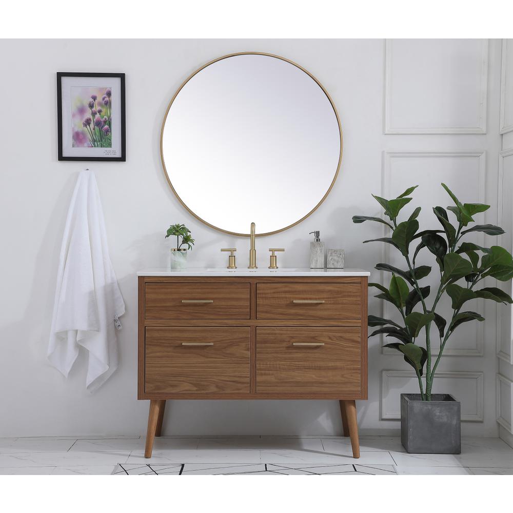 42 inch bathroom vanity in Walnut Brown. Picture 4