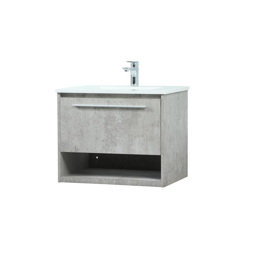 24 inch Single bathroom vanity in concrete grey. Picture 7
