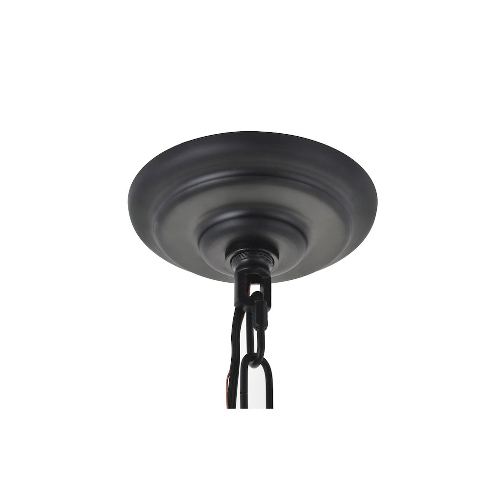 Rohan 4 Light Matte Black And Brass Pendant. Picture 12