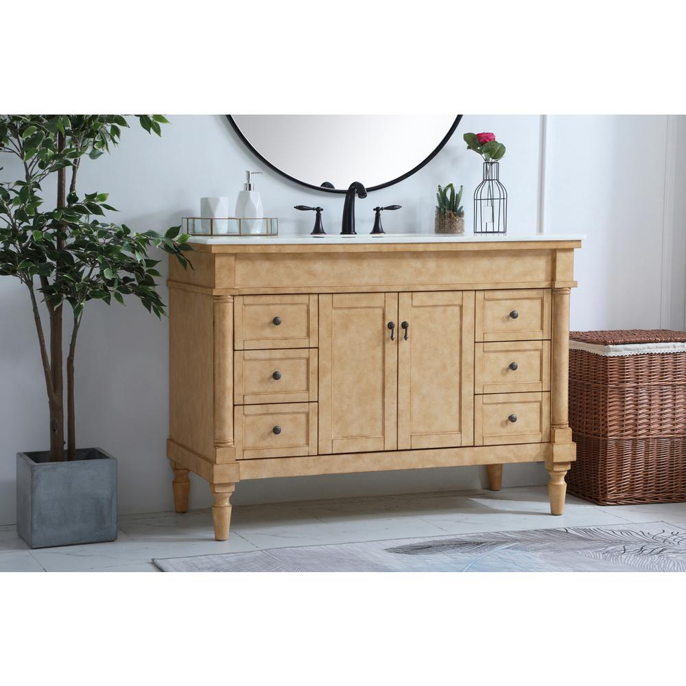 48 inch Single Bathroom vanity in Antique Beige. Picture 2