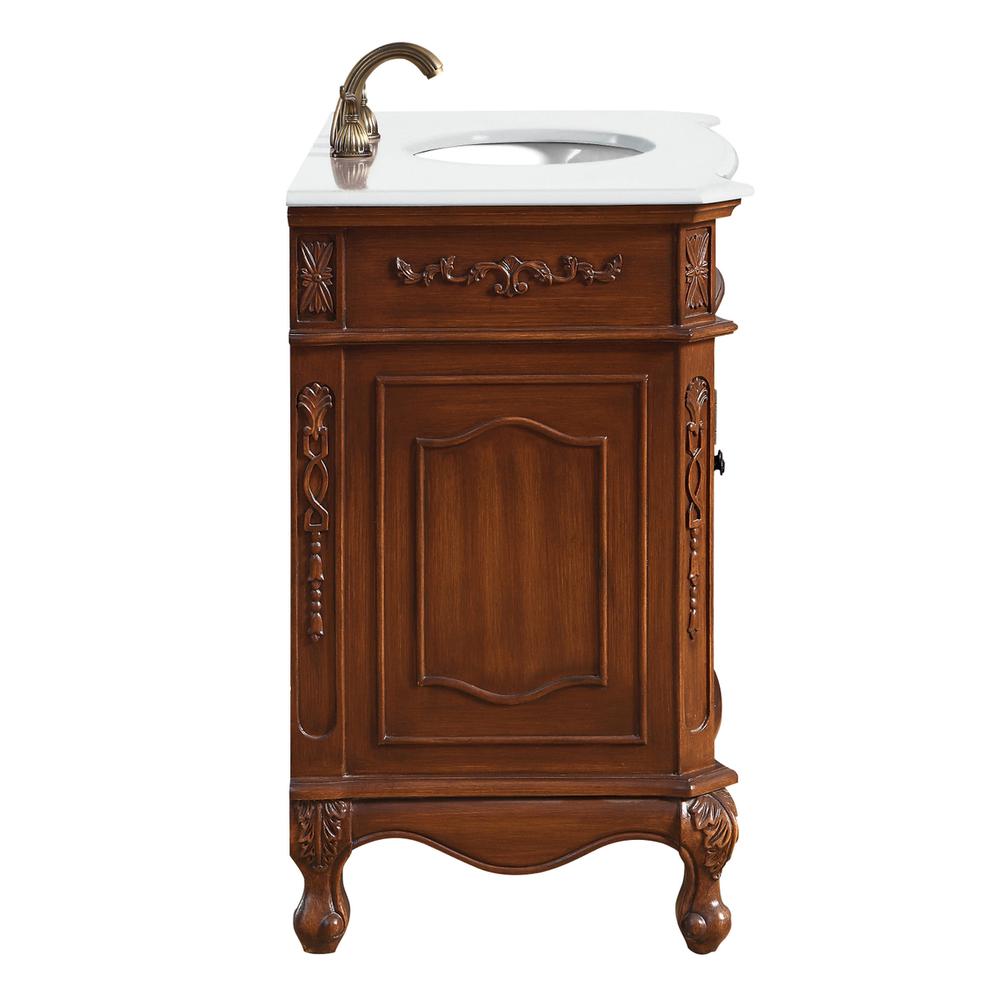 36 inch Single Bathroom vanity in Brown with ivory white engineered marble. Picture 4