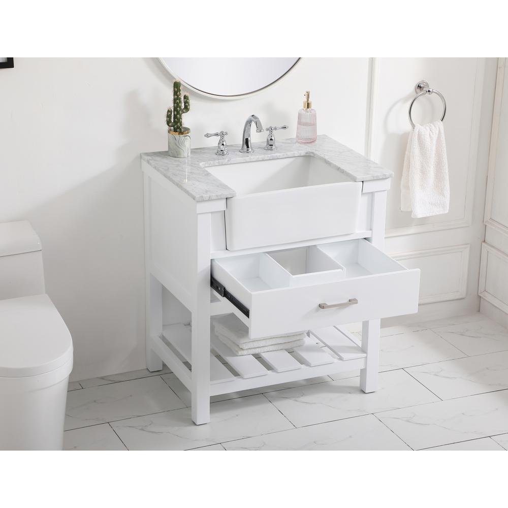 30 inch Single bathroom vanity in white. Picture 3