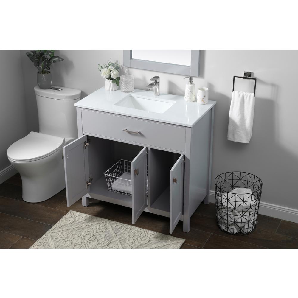 36 Inch SIngle Bathroom Vanity In Grey. Picture 3