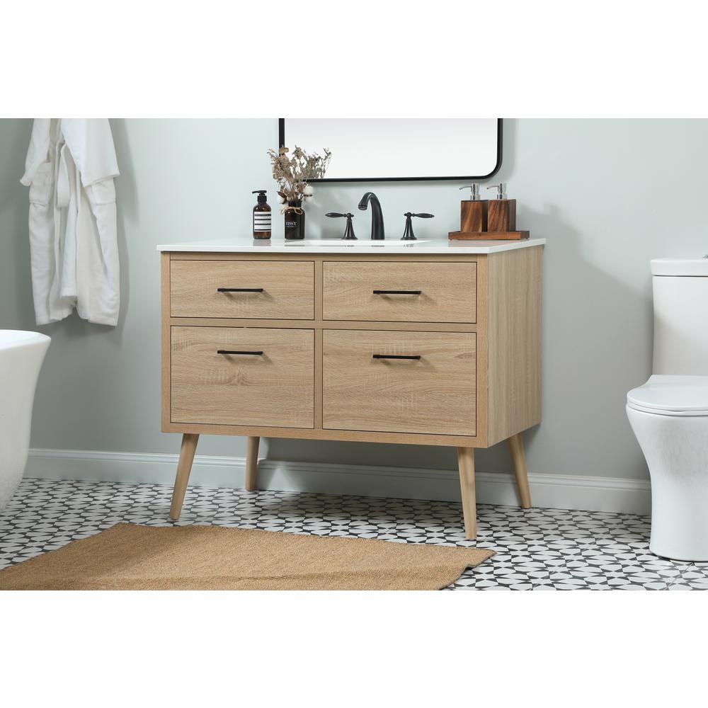 42 inch Single bathroom vanity in mango wood. Picture 2