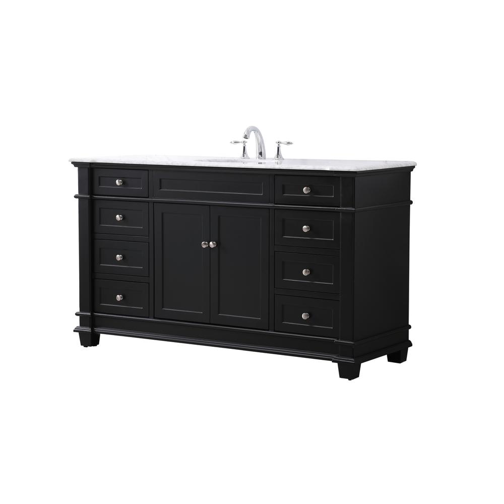60 inch Single bathroom vanity set in black. Picture 7