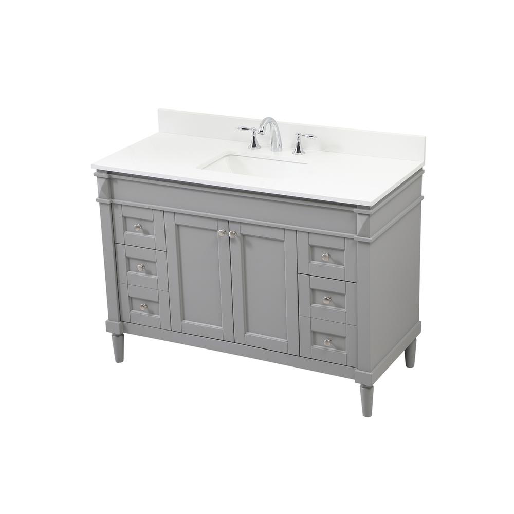 48 inch Single bathroom vanity in grey with backsplash. Picture 8